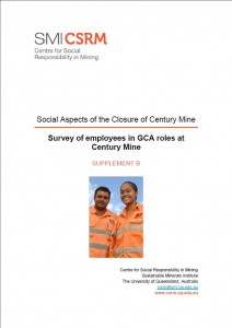 Social Aspects of the Closure of Century Mine Survey of Employees in GCA Roles at Century Mine